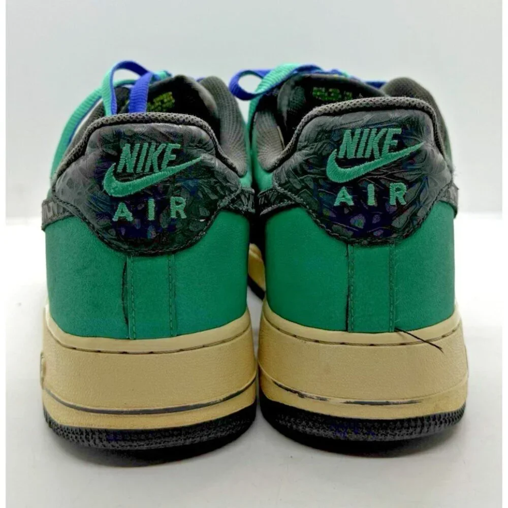 Nike Air Force 1 Low Sneakers Godzilla Green/Goblin Atomic Teal Sz 13 488298-304